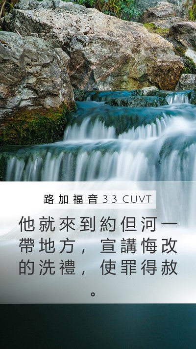 路 加 福 音 3:3 CUVT Bible Verse Image