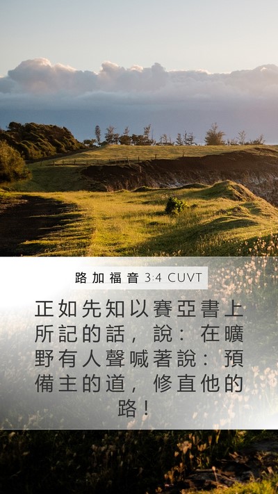 路 加 福 音 3:4 CUVT Mobile Phone Wallpaper - 正 如 先 知 以 賽 亞 書 上 所 記 的 - Mobile Bible Verse Wallpaper