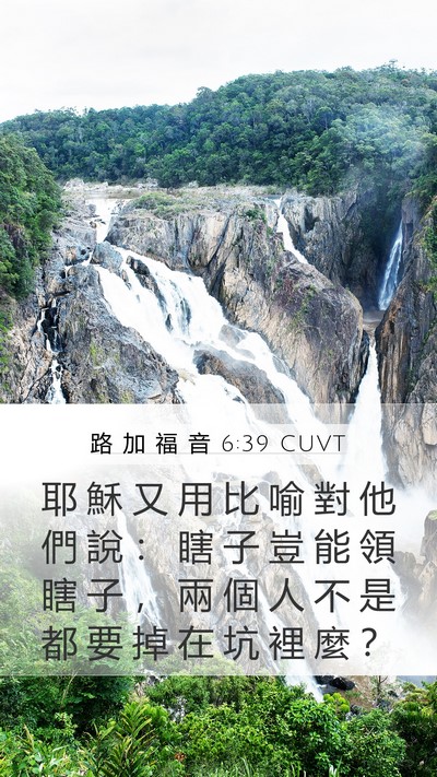 路 加 福 音 6:39 CUVT Mobile Phone Wallpaper - 耶 穌 又 用 比 喻 對 他 們 說 ： 瞎 - Mobile Bible Verse Wallpaper