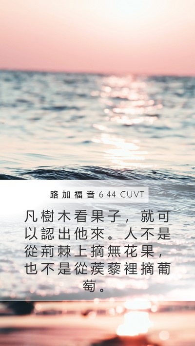 路 加 福 音 6:44 CUVT Mobile Phone Wallpaper - 凡 樹 木 看 果 子 ， 就 可 以 認 出 - Mobile Bible Verse Wallpaper