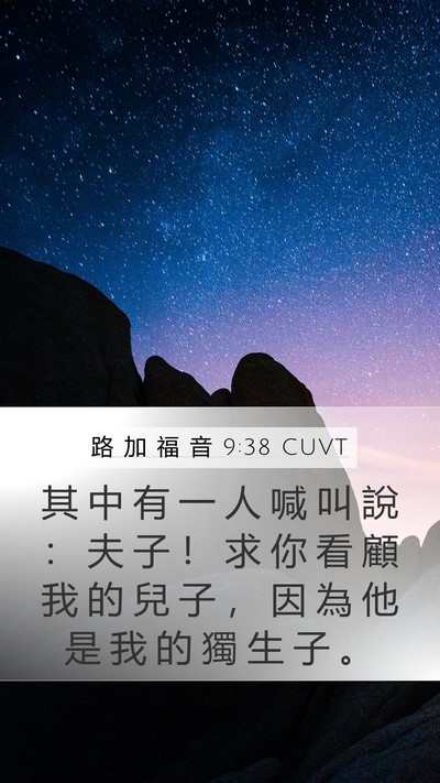 路 加 福 音 9:38 CUVT Bible Verse Image