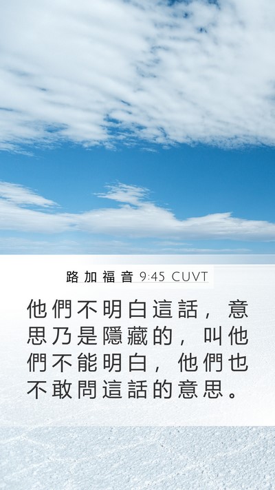 路 加 福 音 9:45 CUVT Bible Verse Image