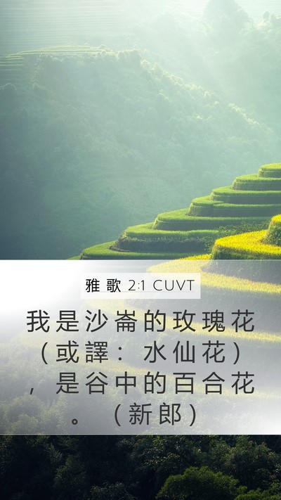 雅 歌 2:1 CUVT Bible Verse Image