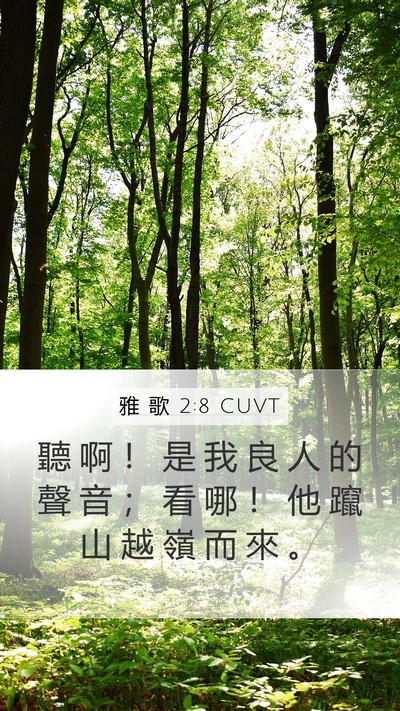 雅 歌 2:8 CUVT Bible Verse Image