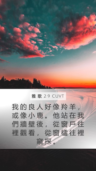 雅 歌 2:9 CUVT Bible Verse Image