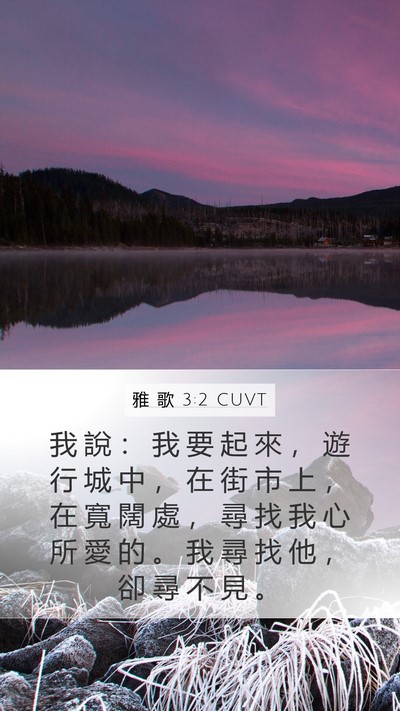 雅 歌 3:2 CUVT Mobile Phone Wallpaper - 我 說 ： 我 要 起 來 ， 遊 行 城 中 - Mobile Bible Verse Wallpaper