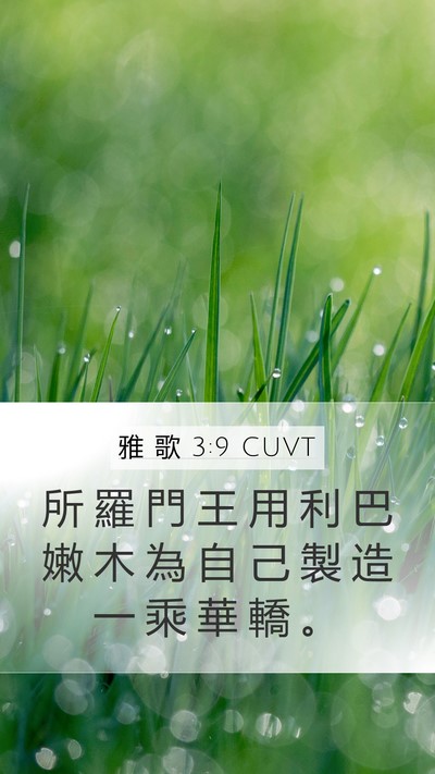 雅 歌 3:9 CUVT Mobile Phone Wallpaper - 所 羅 門 王 用 利 巴 嫩 木 為 自 己 - Mobile Bible Verse Wallpaper