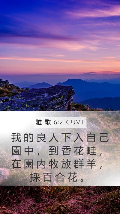 雅 歌 6:2 CUVT Bible Verse Image