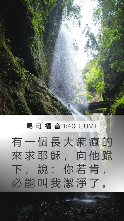馬 可 福 音 1:40 CUVT Bible Verse Image