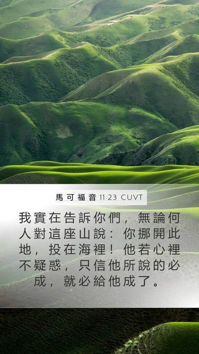 馬 可 福 音 11:23 CUVT Bible Verse Image