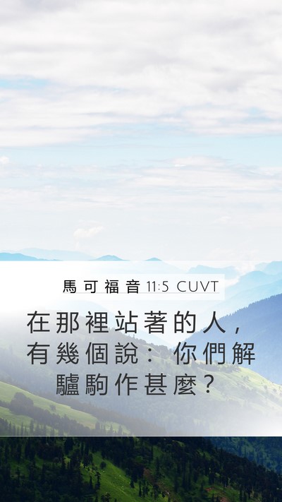 馬 可 福 音 11:5 CUVT Mobile Phone Wallpaper - 在 那 裡 站 著 的 人 ， 有 幾 個 說 - Mobile Bible Verse Wallpaper
