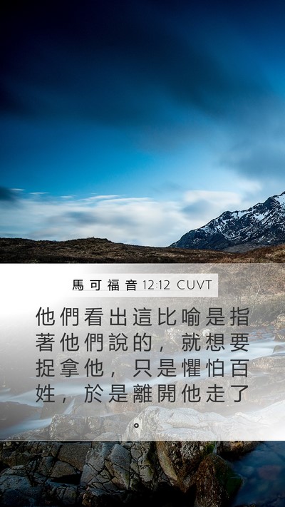 馬 可 福 音 12:12 CUVT Bible Verse Image