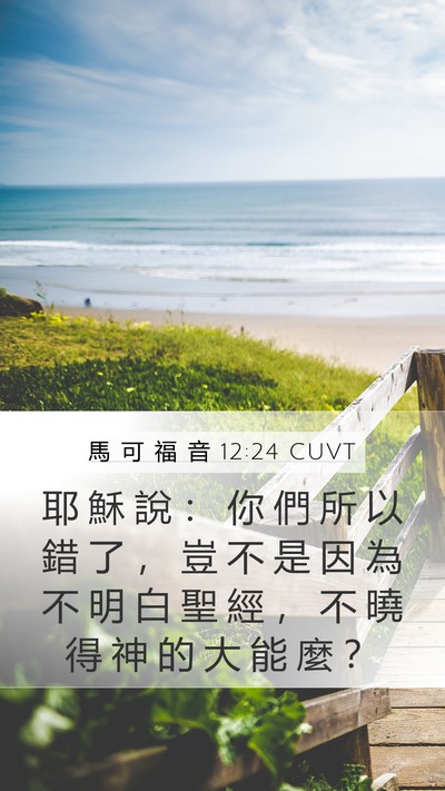 馬 可 福 音 12:24 CUVT Bible Verse Image