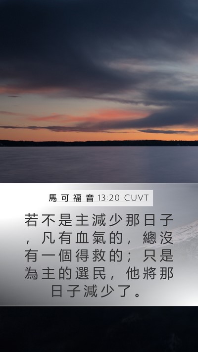 馬 可 福 音 13:20 CUVT Bible Verse Image