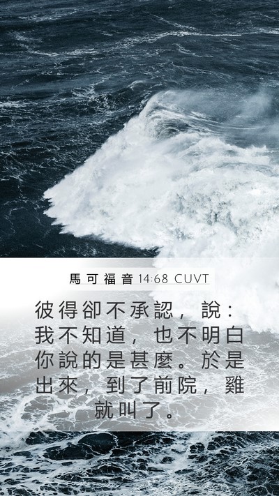 馬 可 福 音 14:68 CUVT Bible Verse Image
