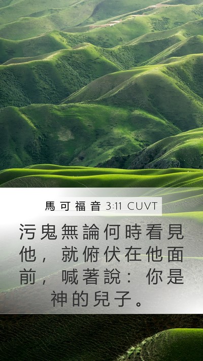 馬 可 福 音 3:11 CUVT Bible Verse Image