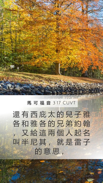 馬 可 福 音 3:17 CUVT Bible Verse Image