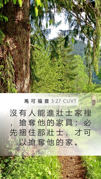馬 可 福 音 3:27 CUVT Bible Verse Image