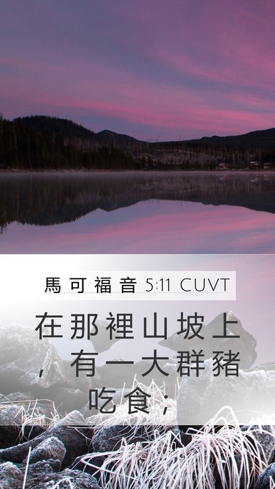 馬 可 福 音 5:11 CUVT Bible Verse Image