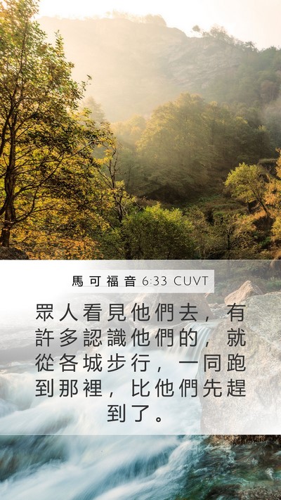 馬 可 福 音 6:33 CUVT Bible Verse Image
