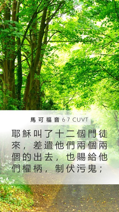 馬 可 福 音 6:7 CUVT Bible Verse Image