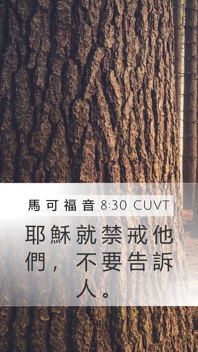 馬 可 福 音 8:30 CUVT Bible Verse Image