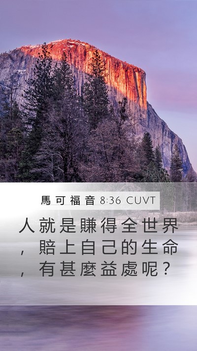 馬 可 福 音 8:36 CUVT Bible Verse Image
