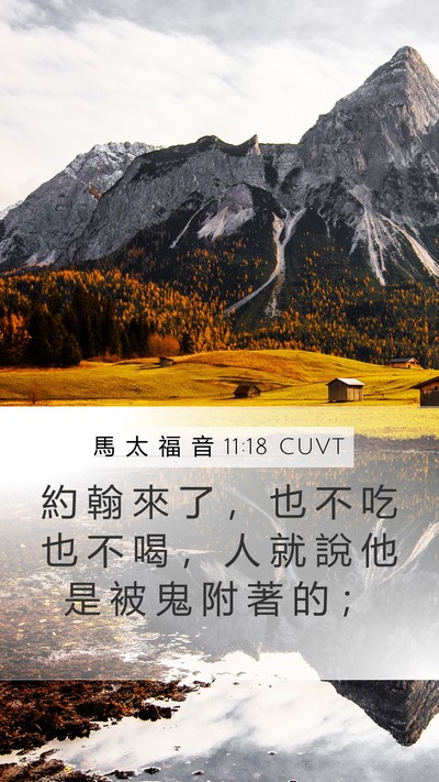 馬 太 福 音 11:18 CUVT Bible Verse Image
