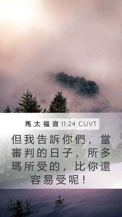 馬 太 福 音 11:24 CUVT Mobile Phone Wallpaper - 但 我 告 訴 你 們 ， 當 審 判 的 日 - Mobile Bible Verse Wallpaper