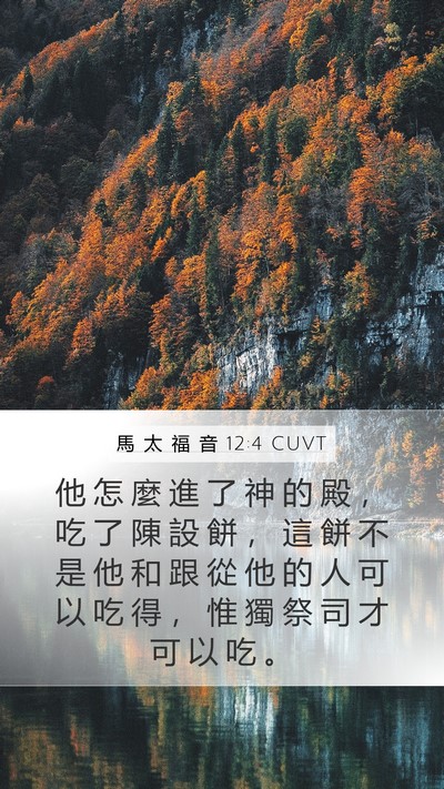 馬 太 福 音 12:4 CUVT Bible Verse Image