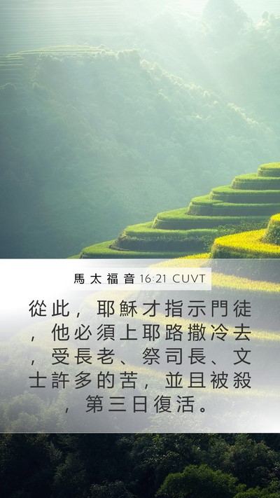馬 太 福 音 16:21 CUVT Bible Verse Image