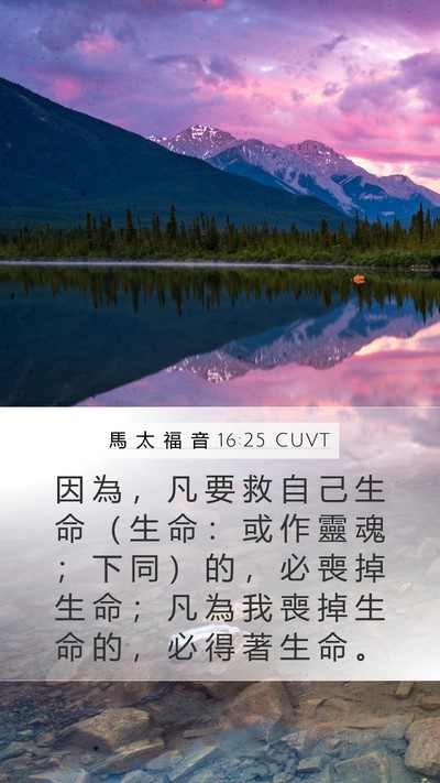 馬 太 福 音 16:25 CUVT Bible Verse Image