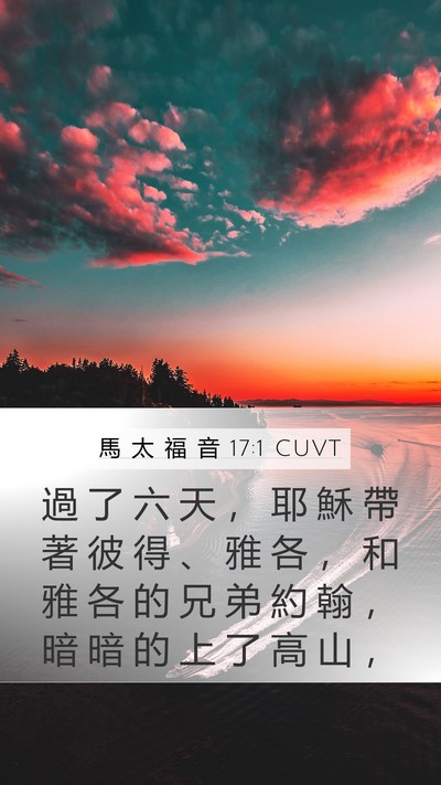 馬 太 福 音 17:1 CUVT Mobile Phone Wallpaper - 過 了 六 天 ， 耶 穌 帶 著 彼 得 、 - Mobile Bible Verse Wallpaper