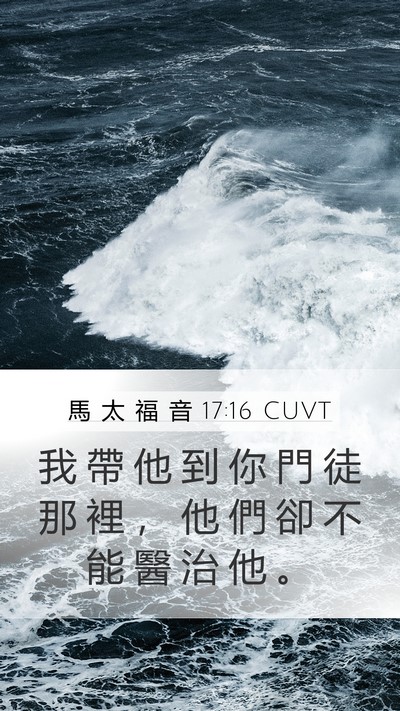 馬 太 福 音 17:16 CUVT Mobile Phone Wallpaper - 我 帶 他 到 你 門 徒 那 裡 ， 他 們 - Mobile Bible Verse Wallpaper