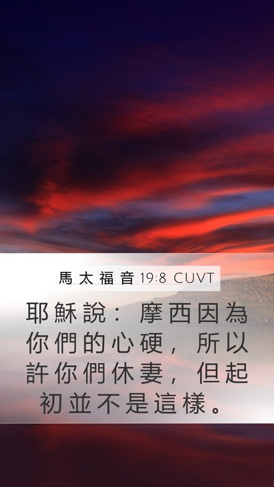 馬 太 福 音 19:8 CUVT Bible Verse Image