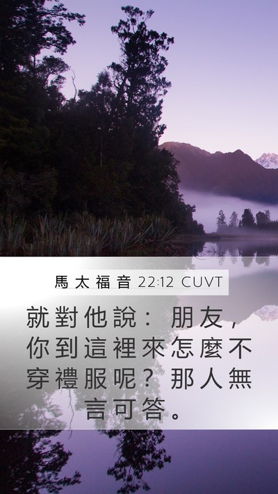 馬 太 福 音 22:12 CUVT Bible Verse Image