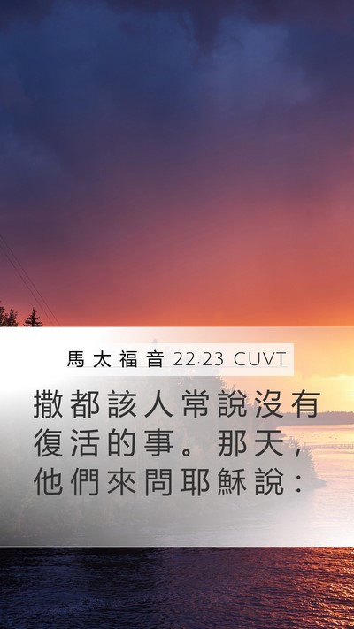 馬 太 福 音 22:23 CUVT Bible Verse Image