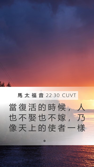 馬 太 福 音 22:30 CUVT Bible Verse Image