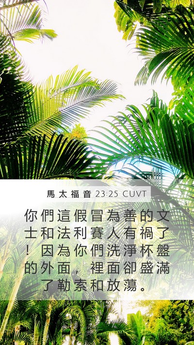 馬 太 福 音 23:25 CUVT Bible Verse Image