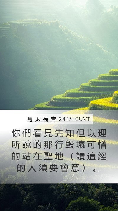 馬 太 福 音 24:15 CUVT Mobile Phone Wallpaper - 你 們 看 見 先 知 但 以 理 所 說 的 - Mobile Bible Verse Wallpaper