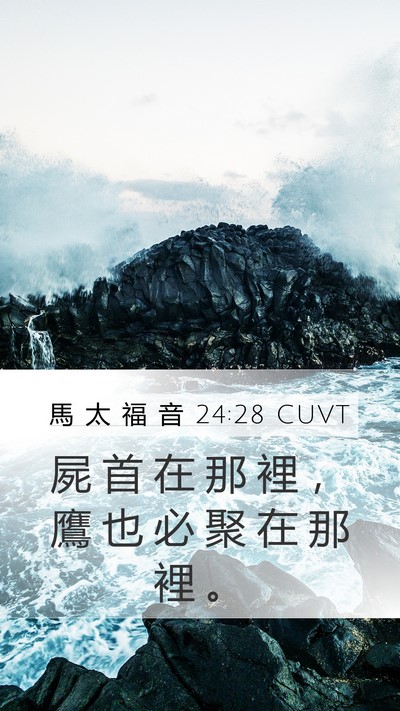 馬 太 福 音 24:28 CUVT Mobile Phone Wallpaper - 屍 首 在 那 裡 ， 鷹 也 必 聚 在 那 - Mobile Bible Verse Wallpaper