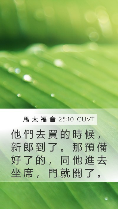 馬 太 福 音 25:10 CUVT Bible Verse Image