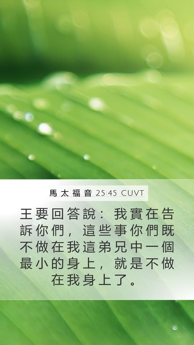 馬 太 福 音 25:45 CUVT Bible Verse Image