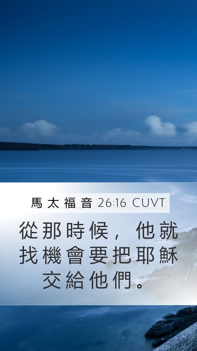 馬 太 福 音 26:16 CUVT Bible Verse Image