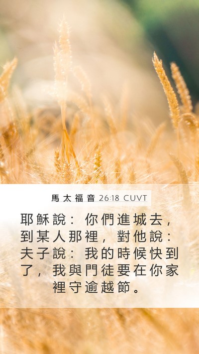 馬 太 福 音 26:18 CUVT Bible Verse Image