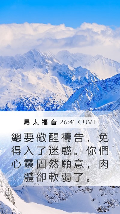 馬 太 福 音 26:41 CUVT Bible Verse Image