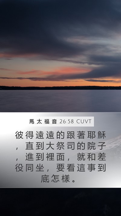 馬 太 福 音 26:58 CUVT Bible Verse Image
