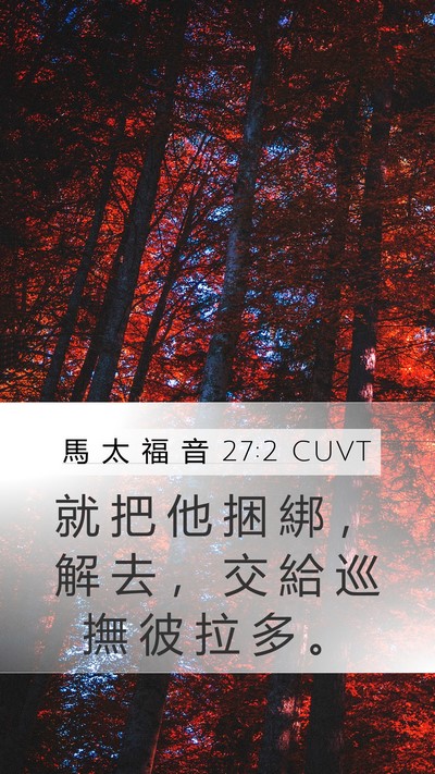 馬 太 福 音 27:2 CUVT Bible Verse Image