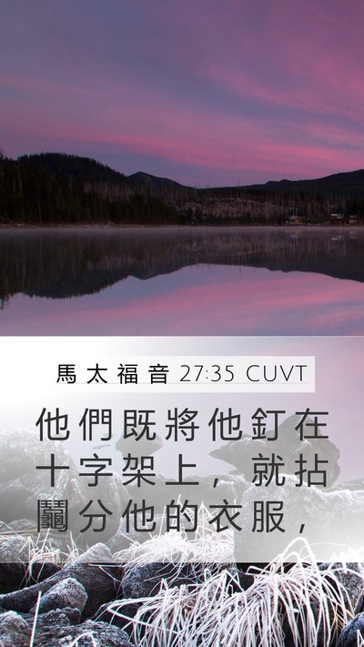 馬 太 福 音 27:35 CUVT Bible Verse Image