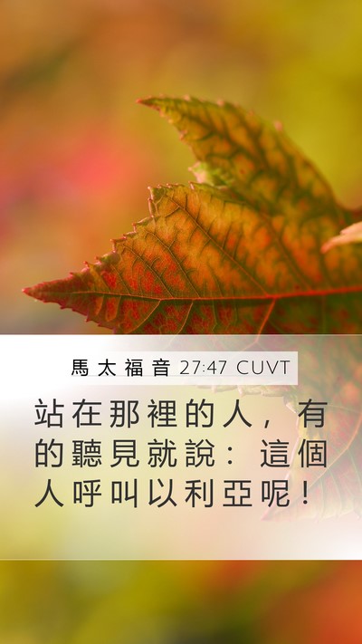 馬 太 福 音 27:47 CUVT Bible Verse Image